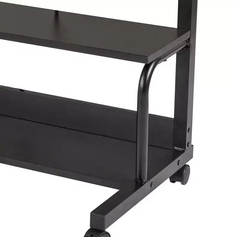 Karl Home Bureau d'ordinateur portable roulant et réglable en hauteur, table d'appoint avec station de charge et 2 ports USB