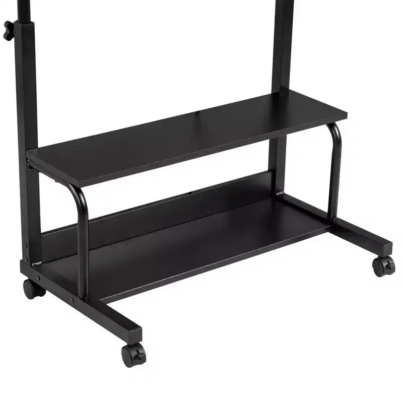 Karl Home Bureau d'ordinateur portable roulant et réglable en hauteur, table d'appoint avec station de charge et 2 ports USB