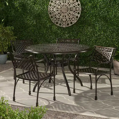 Christopher Knight Home Ridgecrest - Ensemble de salle à manger d'extérieur 5 pièces en aluminium