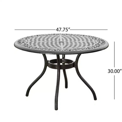 Christopher Knight Home Ridgecrest - Ensemble de salle à manger d'extérieur 5 pièces en aluminium