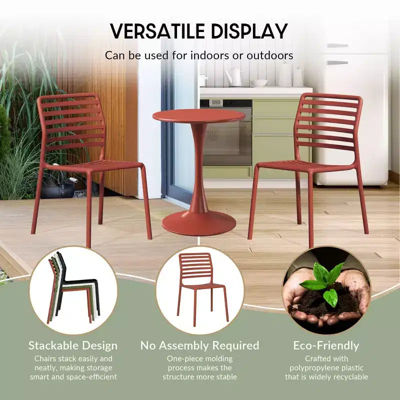 WestinTrends Playa 7-Piece Metal Rectangular Patio Dining Table Set With Stackable Plastic Dining Chairs For 6