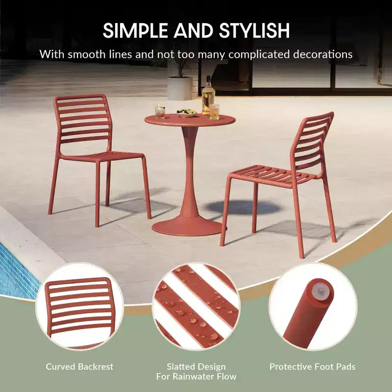 WestinTrends Playa 7-Piece Metal Rectangular Patio Dining Table Set With Stackable Plastic Dining Chairs For 6