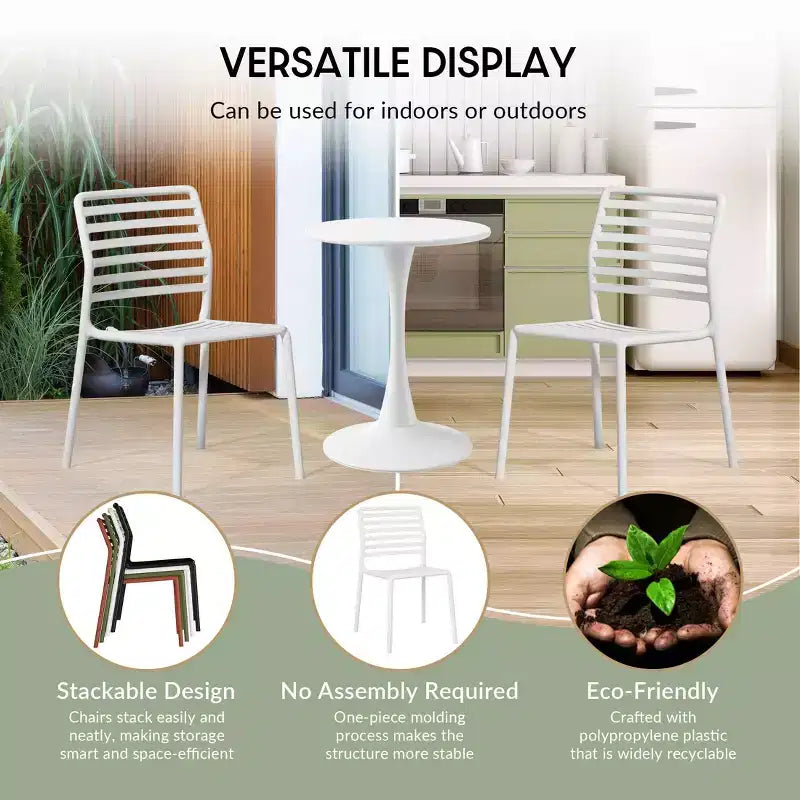 WestinTrends Playa 7-Piece Metal Rectangular Patio Dining Table Set With Stackable Plastic Dining Chairs For 6