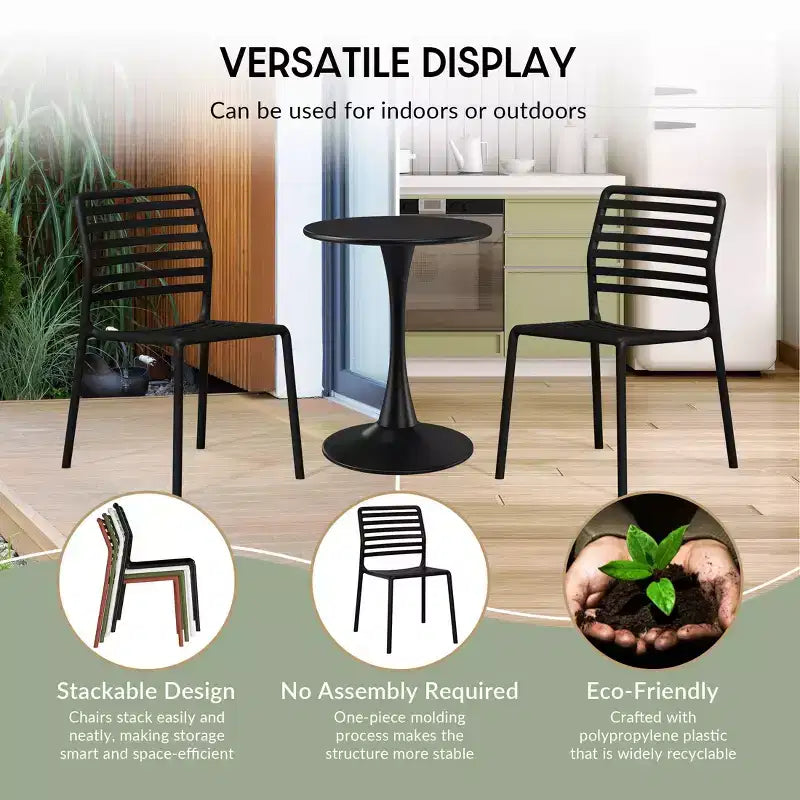 WestinTrends Playa 7-Piece Metal Rectangular Patio Dining Table Set With Stackable Plastic Dining Chairs For 6