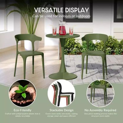 WestinTrends Playa Ensemble de 7 pièces table de salle à manger rectangulaire en métal pour extérieur avec 6 chaises de salle à manger en plastique empilables