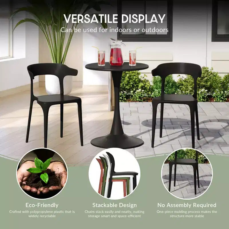 WestinTrends Playa Ensemble de 7 pièces table de salle à manger rectangulaire en métal pour extérieur avec 6 chaises de salle à manger en plastique empilables