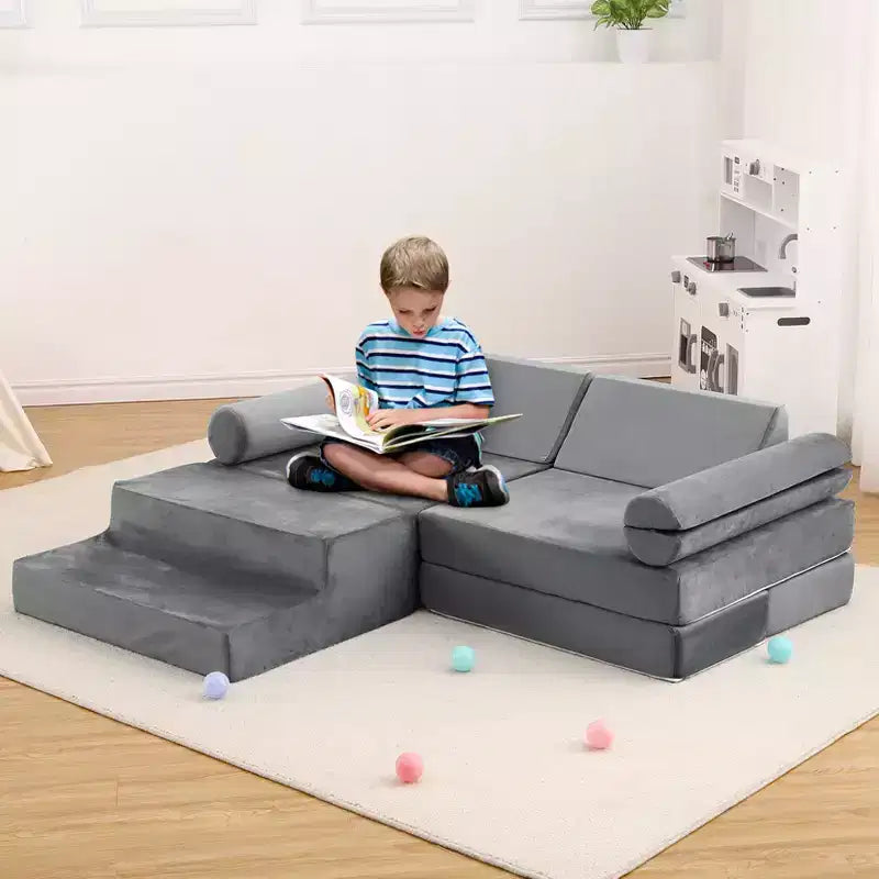 Modular Kids Couch 13PCS,Toddler Couch for Creative Boys Girls, Convertible Kids Modular Play Couch, Kids Sofa for Playroom,56.7x28.35