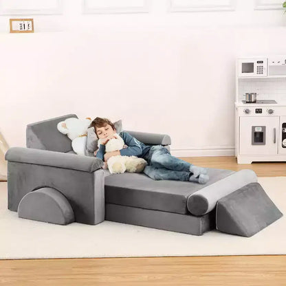 Modular Kids Couch 13PCS,Toddler Couch for Creative Boys Girls, Convertible Kids Modular Play Couch, Kids Sofa for Playroom,56.7x28.35
