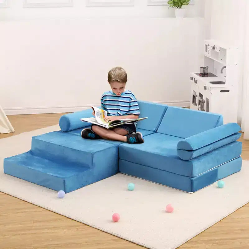 Modular Kids Couch 13PCS,Toddler Couch for Creative Boys Girls, Convertible Kids Modular Play Couch, Kids Sofa for Playroom,56.7x28.35