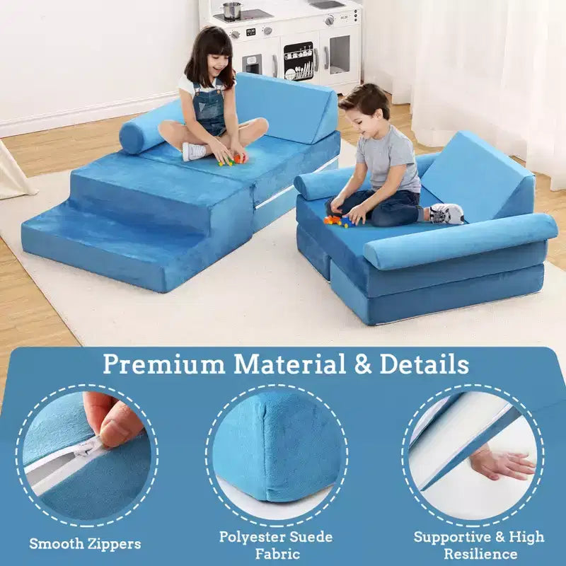 Modular Kids Couch 13PCS,Toddler Couch for Creative Boys Girls, Convertible Kids Modular Play Couch, Kids Sofa for Playroom,56.7x28.35