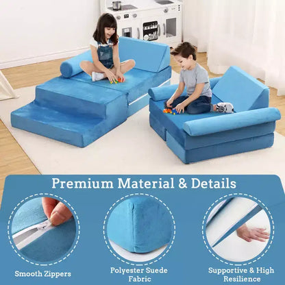 Modular Kids Couch 13PCS,Toddler Couch for Creative Boys Girls, Convertible Kids Modular Play Couch, Kids Sofa for Playroom,56.7x28.35