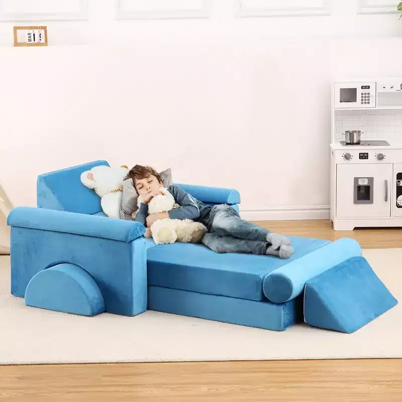 Modular Kids Couch 13PCS,Toddler Couch for Creative Boys Girls, Convertible Kids Modular Play Couch, Kids Sofa for Playroom,56.7x28.35