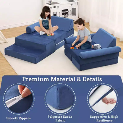 Modular Kids Couch 13PCS,Toddler Couch for Creative Boys Girls, Convertible Kids Modular Play Couch, Kids Sofa for Playroom,56.7x28.35