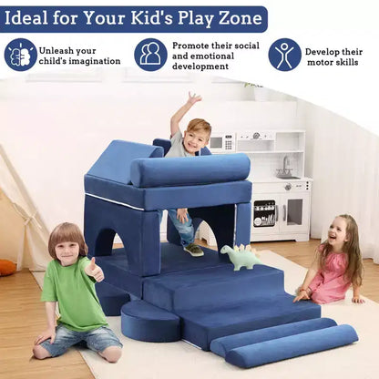Modular Kids Couch 13PCS,Toddler Couch for Creative Boys Girls, Convertible Kids Modular Play Couch, Kids Sofa for Playroom,56.7x28.35