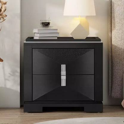 Christopher Knight Home Baldros Mid-Century Modern Wooden Nightstand with 2 Drawers