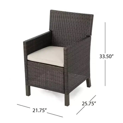 Christopher Knight Home Otto Outdoor Wicker and Acacia Wood 7 Piece Dining Set with Cushion