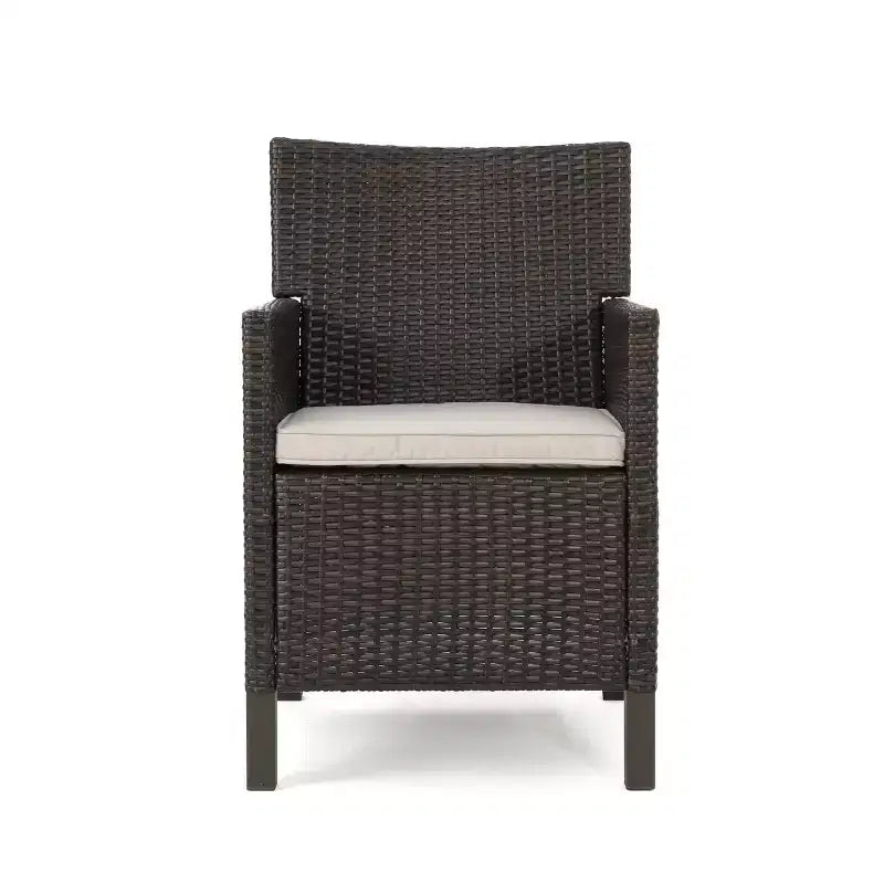 Christopher Knight Home Otto Outdoor Wicker and Acacia Wood 7 Piece Dining Set with Cushion