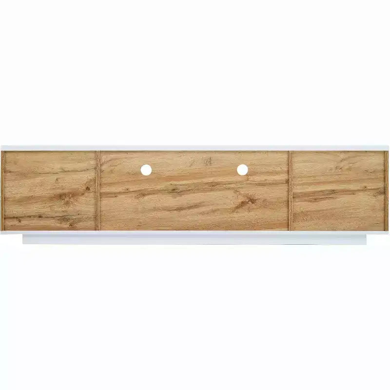 Meuble TV moderne pour téléviseurs jusqu'à 80'', console multimédia avec rangement multifonctionnel, centre de divertissement avec dispositif de porte à rebond, meuble TV