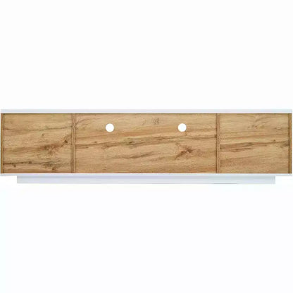 Meuble TV moderne pour téléviseurs jusqu'à 80'', console multimédia avec rangement multifonctionnel, centre de divertissement avec dispositif de porte à rebond, meuble TV