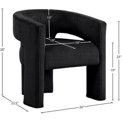 Meridian Furniture,Riz Corduroy Fabric Accent/Dining Chair