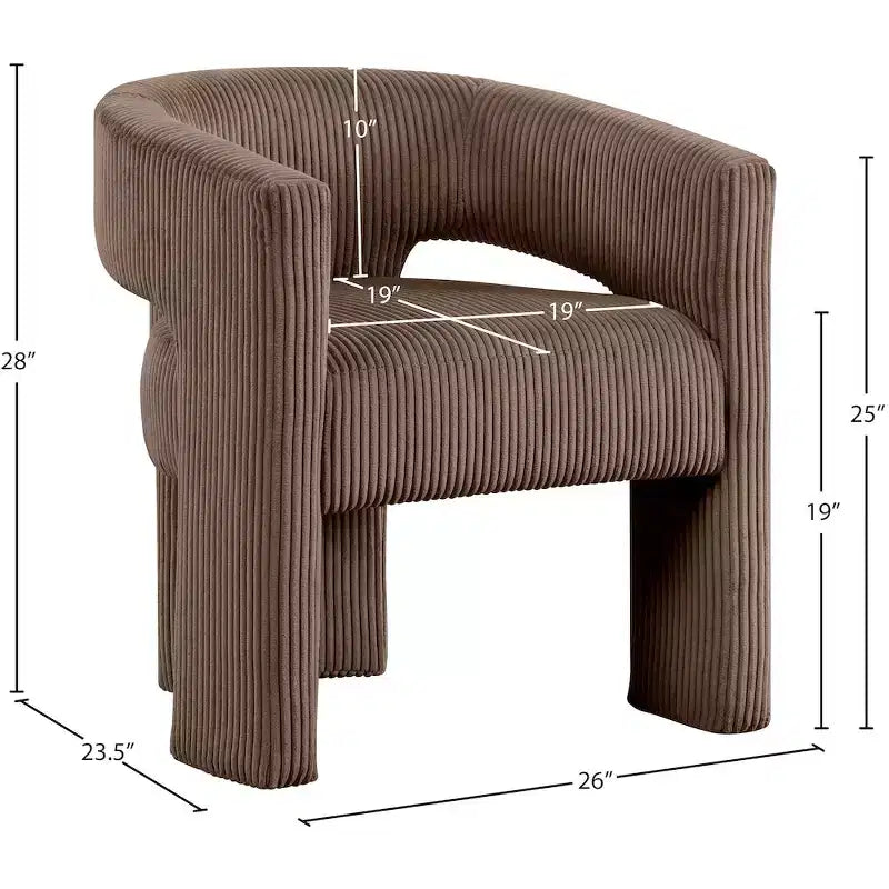 Meridian Furniture,Riz Corduroy Fabric Accent/Dining Chair