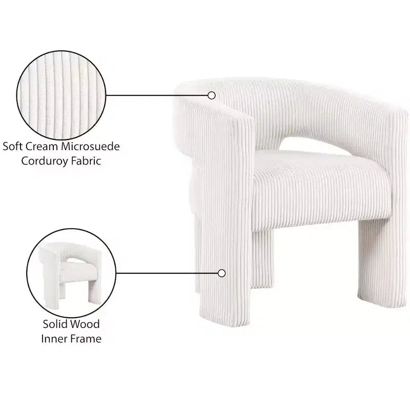 Meridian Furniture,Riz Corduroy Fabric Accent/Dining Chair