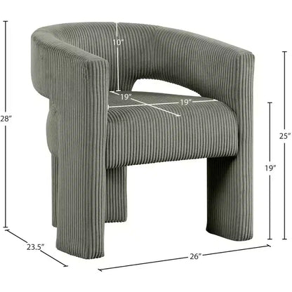 Meridian Furniture,Riz Corduroy Fabric Accent/Dining Chair