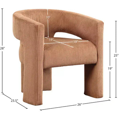 Meridian Furniture,Riz Corduroy Fabric Accent/Dining Chair