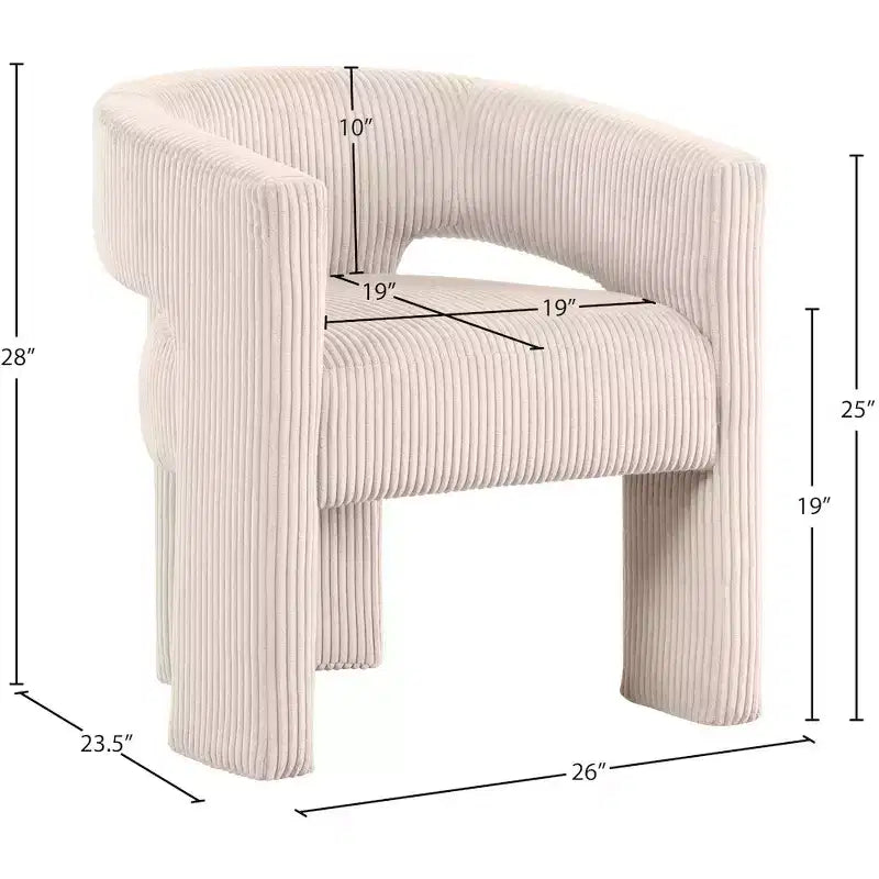 Meridian Furniture,Riz Corduroy Fabric Accent/Dining Chair