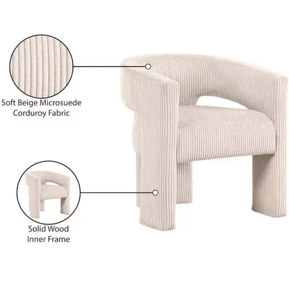 Meridian Furniture,Riz Corduroy Fabric Accent/Dining Chair