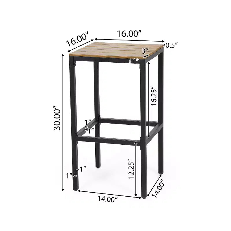 Christopher Knight Home Elkhart Outdoor Modern Industrial Acacia Wood 5 Piece Bar Set
