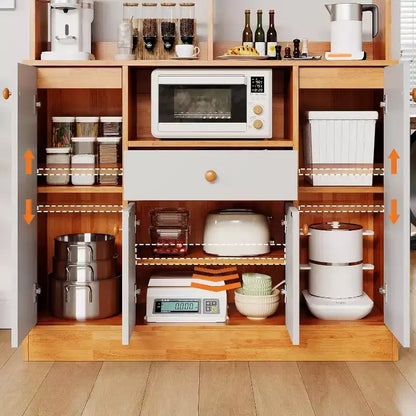 Grand placard de garde-manger - Buffet autoportant avec tiroirs, portes et étagère réglable pour le rangement de la cuisine