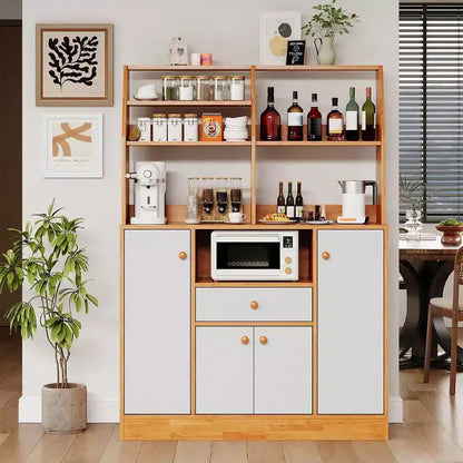 Grand placard de garde-manger - Buffet autoportant avec tiroirs, portes et étagère réglable pour le rangement de la cuisine