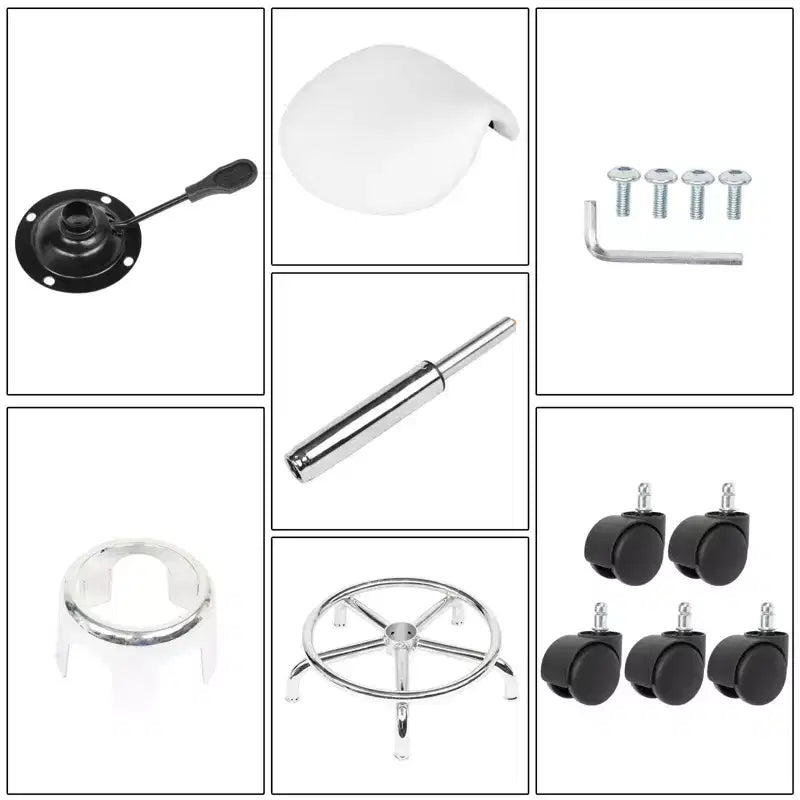 Black Height Adjustable Saddle Stool Rolling Bar Stool Salon Chair, Workshop Home Office Use