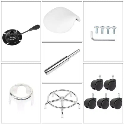 Black Height Adjustable Saddle Stool Rolling Bar Stool Salon Chair, Workshop Home Office Use