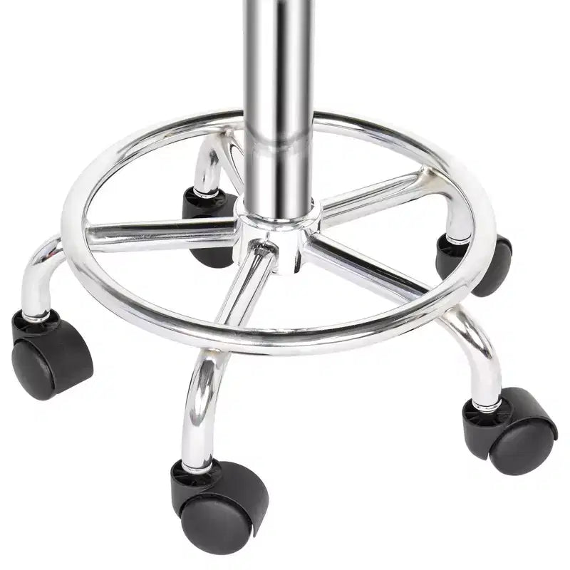 Black Height Adjustable Saddle Stool Rolling Bar Stool Salon Chair, Workshop Home Office Use