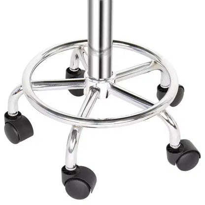 Black Height Adjustable Saddle Stool Rolling Bar Stool Salon Chair, Workshop Home Office Use