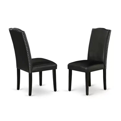 HomeStock Artisanal Attic Parson Leather Chair Set of 2