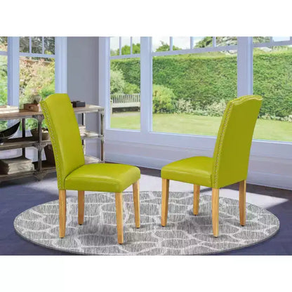 HomeStock Artisanal Attic Parson Leather Chair Set of 2