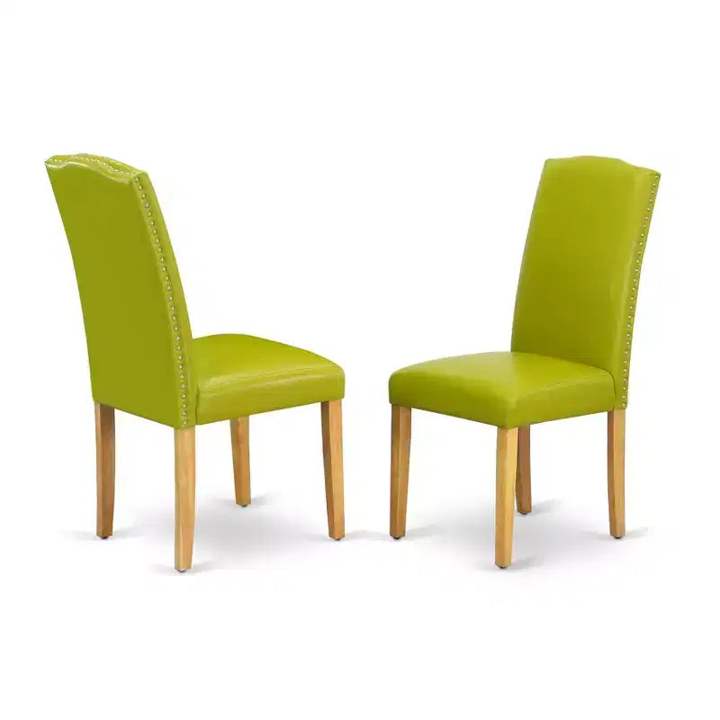 HomeStock Artisanal Attic Parson Leather Chair Set of 2