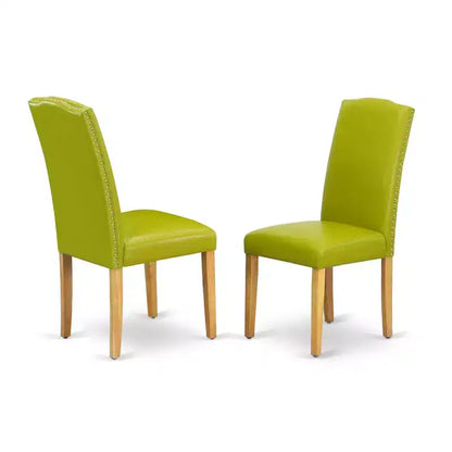 HomeStock Artisanal Attic Parson Leather Chair Set of 2