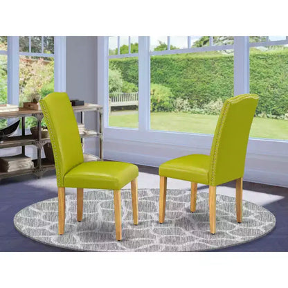 HomeStock Artisanal Attic Parson Leather Chair Set of 2