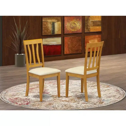 HomeStock Belmont 2 Chaises de salle à manger, 18L x 18W x 38H, assise en bois massif, chêne