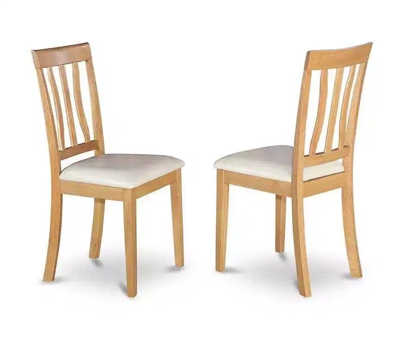 HomeStock Belmont 2 Chaises de salle à manger, 18L x 18W x 38H, assise en bois massif, chêne