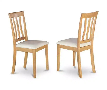 HomeStock Belmont 2 Chaises de salle à manger, 18L x 18W x 38H, assise en bois massif, chêne