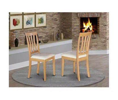 HomeStock Belmont 2 Chaises de salle à manger, 18L x 18W x 38H, assise en bois massif, chêne