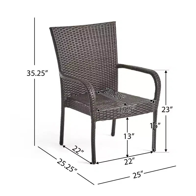 Christopher Knight Home Lagen Outdoor Acacia Wood and Wicker 5 Piece Dining Set