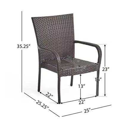 Christopher Knight Home Lagen Outdoor Acacia Wood and Wicker 5 Piece Dining Set