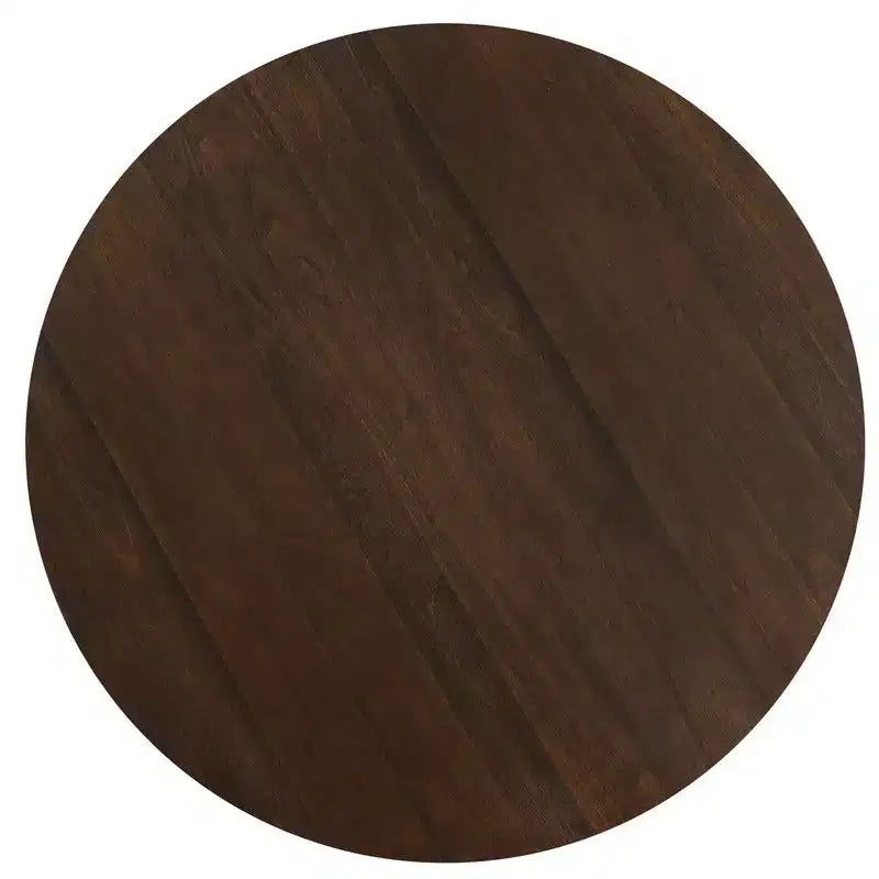 PexFix Table de salle à manger ronde 60" pour 6 personnes, table à pied central moderne avec base conique cannelée et plateau en MDF de bois pour petite cuisine, salle à manger, café Noyer