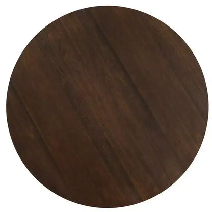PexFix Table de salle à manger ronde 60" pour 6 personnes, table à pied central moderne avec base conique cannelée et plateau en MDF de bois pour petite cuisine, salle à manger, café Noyer